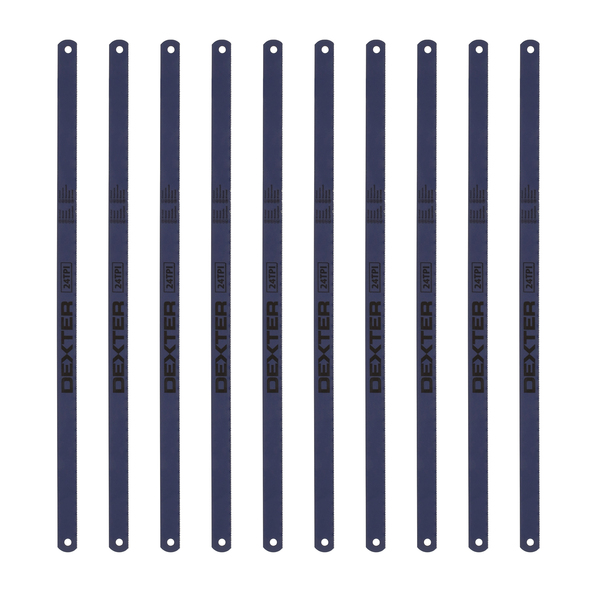 Jogo de Lâminas de Arco de de Serra para Metal com até 6,4mm 300mm 24D 10 Peças Dexter
