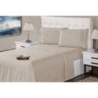 Jogo Lençol 3 Peças Queen 400 Fios Marfim Ponto Palito Casa D
