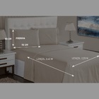 Jogo Lençol 3 Peças Queen 400 Fios Marfim Ponto Palito Casa D