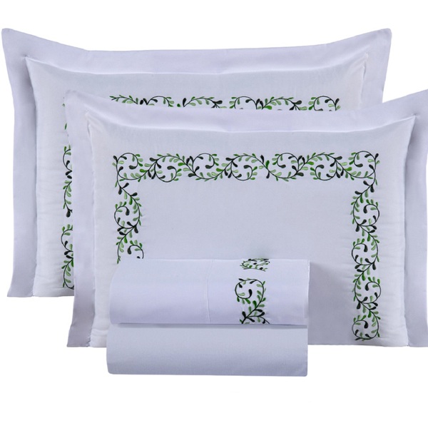 Jogo Lençol Bella Queen Bordado 4pç 100% Poliéster - Branco