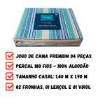Jogo Lençol Cama Casal Premium Linea Percal 180 Fios Algodão