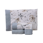 Jogo Lençol Casal 4 Pçs Percal 180 Fios Ponto Palito Cinza