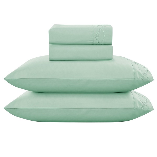 Jogo Lençol Casal Amore Bordado 4pç 100% Poliéster - Verde