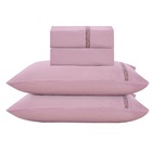 Jogo Lençol Casal Blush Guipir 4pç 100% Poliéster - Malva