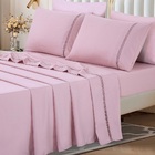 Jogo Lençol Casal Blush Guipir 4pç 100% Poliéster - Malva