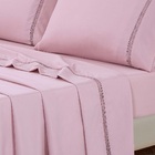 Jogo Lençol Casal Blush Guipir 4pç 100% Poliéster - Malva