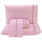 Jogo Lençol Casal Blush Guipir 4pç 100% Poliéster - Malva