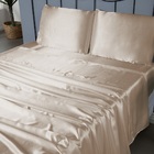 Jogo Lençol Casal Cetim Charmous 4pç 100% Poliéster - Bege