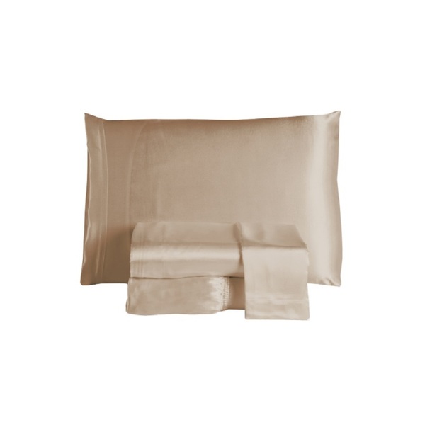 Jogo Lençol Casal Cetim Charmous 4pç 100% Poliéster - Bege