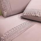 Jogo Lençol Casal Grace Bordado 4pç 100% Poliéster - Malva