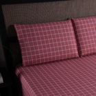 Jogo Lençol Casal Grid 3 Peças Percal 200 Fios Com Elástico R