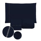 Jogo Lençol Casal King 3 Peças 400 Fios Toque Macio Azul