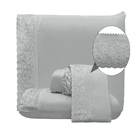 Jogo Lençol Casal Nuance Bordado Inglês 4pç 100% Poliéster -