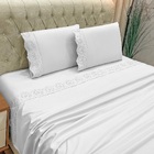 Jogo Lençol Casal Passione Bordado Inglês 4pç 100% Poliéster