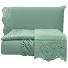 Jogo Lençol Casal Passione Bordado Inglês 4pç 100% Poliéster