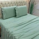 Jogo Lençol Casal Passione Bordado Inglês 4pç 100% Poliéster