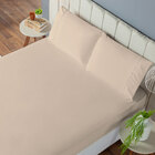 Jogo Lençol Casal Percal 200 Fios Elástico 3 Peças Cáqui