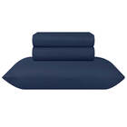 Jogo Lençol De Cama Solteiro 3 Peças Marinho