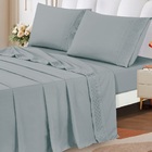 Jogo Lençol King Elegance Bordado 4pç 100% Poliéster - Cinza