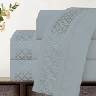 Jogo Lençol King Elegance Bordado 4pç 100% Poliéster - Cinza