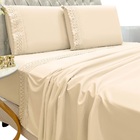 Jogo Lençol King Grace Bordado 4pç 100% Poliéster - Areia