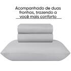 Jogo Lençol Microfibra Cama Queen Paco Milano Cinza-claro