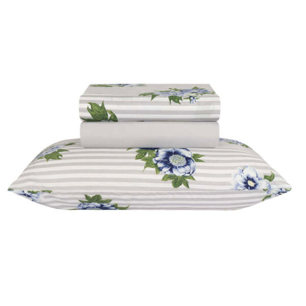 Jogo Lençol Microfibra Duplo Estampado Cama Solteiro Greta-fl