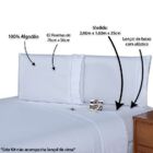 Jogo Lençol Queen 400 Fios 3 Peças - Branco