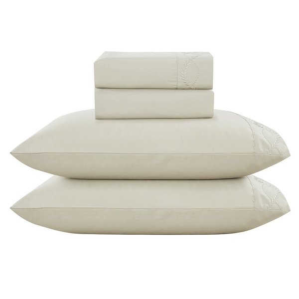 Jogo Lençol Queen Amore Bordado 4 Pç Bege