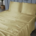 Jogo Lençol Queen Cetim Charmous 4pç 100% Poliéster - Dourado