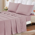 Jogo Lençol Queen Elegance Bordado 4pç 100% Poliéster - Malva