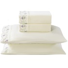 Jogo Lençol Queen Floral Bordado 4pç 100% Poliéster - Lav