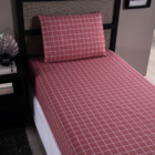 Jogo Lençol Solteiro 2 Pçs Percal 200 Fios Rosê Escuro