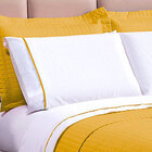 Jogo Lençol Solteiro Branco Liso Com Viés 3 Peças 100% Algodão