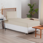 Jogo Lençol Solteiro Elástico Micropercal 300 Fios Cáqui