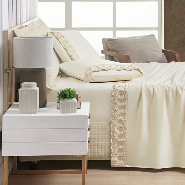 Jogo Lençol Supreme King 04 Peças 400 Fios - Vinilla - 100% A