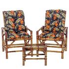 Jogo Mesa 2 Cadeiras De Bambu Cancun G36 Para Area Edicula Ja