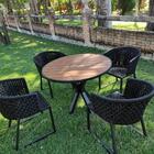 Jogo Mesa 4 Cadeiras Aluminio Piscina Jardim Corda Náutica