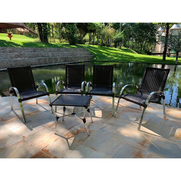 Jogo Mesa Alta 4 Cadeiras Colombia Para Area Edicula Jardim A