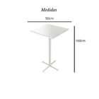 Jogo Mesa Alta Bistrô Quadrada Preta 4 Banquetas Estofado Con