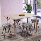 Jogo Mesa Avelã Natura Com 4 Banquetas Estofadas Cardan