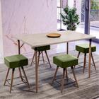 Jogo Mesa Avelã Natura Com 4 Banquetas Estofadas Verde