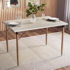 Jogo Mesa Avelã Natura Com 4 Banquetas Estofadas Verde