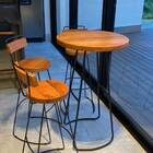 Jogo Mesa Bistrô 2 Banquetas Alta Com Encosto Bar Cozinha Bal