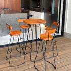 Jogo Mesa Bistro 4 Banquetas Alta Com Encosto Cozinha Balcão