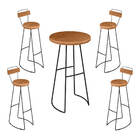 Jogo Mesa Bistro 4 Banquetas Alta Com Encosto Cozinha Balcão