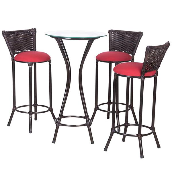 Jogo Mesa Bistrô Com 3 Banquetas Moscou Pedra Ferro A16 Para