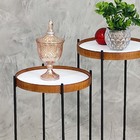 Jogo Mesa Canto Apoio Conjunto Lateral Redonda Pequena Ambien