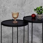 Jogo Mesa Canto Apoio Lateral Ambiente Recepção Sala Estar Co