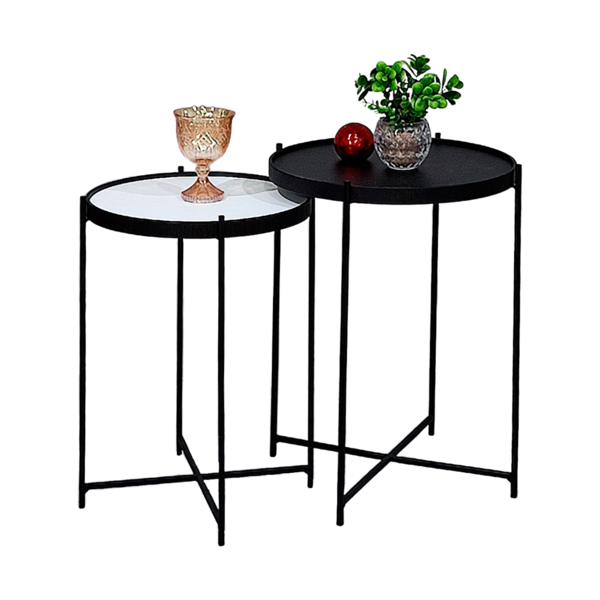 Jogo Mesa Canto Apoio Lateral Ambiente Recepção Sala Estar Co